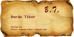 Berán Tibor névjegykártya